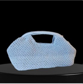 Resim Kemzey Handmade Parlak Tutmalı El Çantaları , El Yapımı Işıltılı Clutch, Örgü El Çantası Gri 