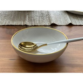 Resim Altın Yaldızlı Çorba Kasesi Çap 14cm Yükseklik 4cm 