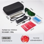 Resim Reedark Kırmızı Işık El Feneri 3 Led 630+660+850nm Entegre Enjektör Seti, Dış Mekan Ve Acil Durumlar İçin Dayanıklı Inframerahat Aydınlatma Cihazı 