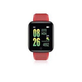 Resim Polosmart PBS153 Titreşimli Adım Sayar Müzik Kontrol Spor Mod Bluetooth Akıllı Saat Kırmızı 