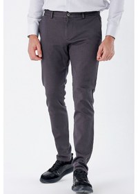 Resim Koyu Antrasit Desenli Armürlü Pamuklu Yan Cepli Slim Fit Dar Kesim Casual Pantolon 1003235120-koyu Antrasit Koyu Antrasit 