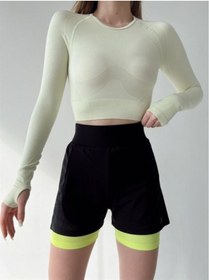 Resim moda bizimle Mb- Fileli Spor Taytlı Şort 