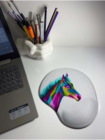 Resim 3d Illustrasyon Çizim At Bilek Destekli Mouse Pad 