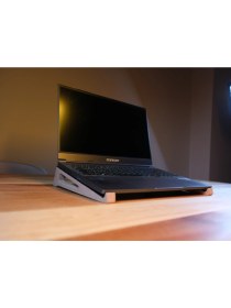 Resim Ahşap Laptop Yükseltici Laptop Standı Tüm Modellerle Uyumlu Taşınabilir Notebook Standı 