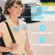 Resim 1 adet Taşınabilir Soğutma Boyun Fanı, Renkli LED Işıklı USB Şarj Edilebilir Fan, 360° Döndürme, Giyilebilir Boyun Fanı Klima, Açık Hava İçin Ofis Seyahat Spor 