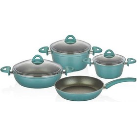 Resim Neva Mercek Granit Tencere Seti N3014 Mentol 7 Parça 