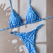 Resim FUBA.VI Kadınlar için Seksi Düz Renk Bikini Seti, Rastgele Baskılı Yüksek Esneklikli Kumaş, Kurdele Detaylı - Yaz Plaj Mayo, Bağcıklı Alt, Kemer Yok, 200g/m² Polyester Malzeme, Plaj Giyim|Trendy Bikini|Yüksek Kaliteli Mayo, Bikini Seti 