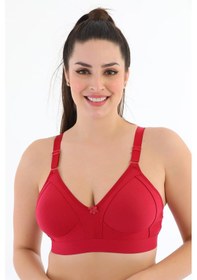 Resim Telsiz Kapsız Lastikli Pamuklu Penye Toparlayıcı Minimizer Sütyen 1010 Bordo 