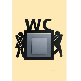 Resim Şık Ahşap Tuvalet Wc Priz Çerçevesi Dekorasyon Siyah 