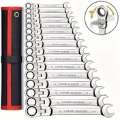 Resim 8 adet / 9 adet / 10 adet / 12 adet / 14 adet / 16 adet Donanım Araçları DIY Tırmık Hızlı 180 ° Sallanan Aktivite Seti Çok Fonksiyonlu Anahtar Endüstriyel İş Tasarrufu Metrik Otomatik Tamir Ekipmanı Bakım El Aletleri Seti 