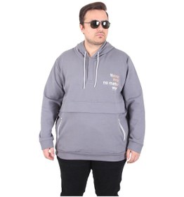 Resim Mocgrande Büyük Beden Kapüşonlu Sweat Double Face Never 25706 Fume Fume 