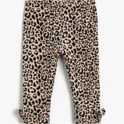Resim Kız Bebek Leopar Desenli Fiyonklu Tayt 