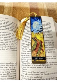 Resim Sanatsal Tablo Temalı Metal Kitap Ayracı Van Gogh-buğdaylar Ve Kargalar 