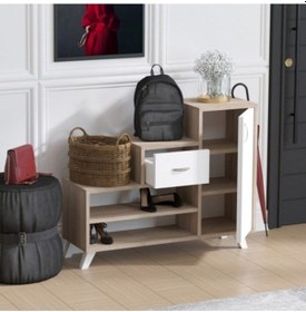 Resim Decormet Retro Ayakkabı Dolabı Sonoma Ahşap 