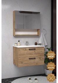Resim Teta Home Batum 80 Cm Mdf Banyo Dolabı Seti Atlantik Çam Atlantik Çam 