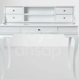 Resim Roys Ahşap 5232 Beyaz 110 Cm Çekmeceli Rustik Raflı Ofis Çalışma Masası 