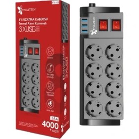 Resim Ftr-08 8’li Termal Akım Korumalı Priz 