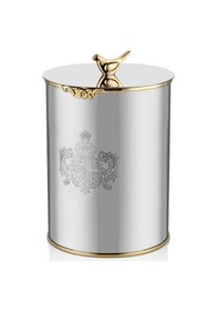 Resim Lamedore Lamedore Black Pearl Kuşlu Küçük Kavanoz 12,5x12,5x22 Cm 1mg-16688 Gümüş 