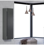 Resim Orka Varna 40 cm MDF Mat Antrasit Banyo Boy Dolabı 