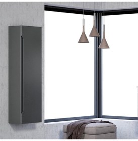 Resim Orka Varna 40 cm MDF Mat Antrasit Banyo Boy Dolabı 