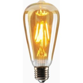 Resim Edıson St 64 Flamanlı Rustik LED Ampul 4 Watt Armut Model Rustik Ampul 