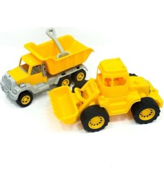 Resim Uçar Kid 170 Oyuncak Kamyon ve Kepçe Kürekli 2 Li 9 x 26 cm Sarı Renkli Eğlenceli Araçlar 