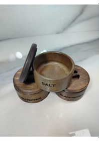 Resim 3 Lü Ahşap Baharatlık Ahşap 