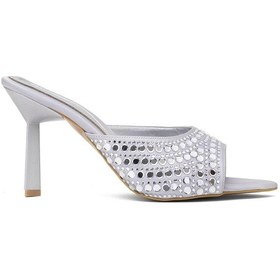 Resim Elit Pm161 K8011s Kadın Topuklu Terlik Gümüş Gümüş 