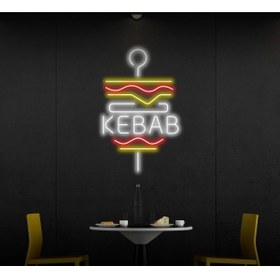 Resim BİZ BU İŞİN KEYİF KISMINDAYIZ KEBAB Yazılı ve Şekilli Neon Tabela 