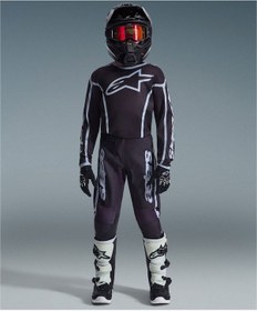 Resim Alpinestars Youth Fluid Apex Genç Kros Motosiklet Pantolonu Siyah Gri 