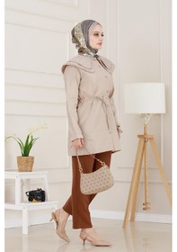 Resim Sevitli Çift Yaka Dantelli Tunik-vizon-4980 Vizon 