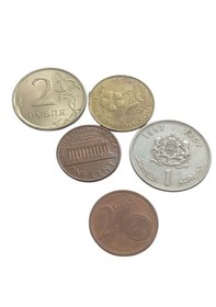 Resim 5 Adet Yabancı Madeni Koleksiyon Para. Yabancı Deni Para. Eski Para. 