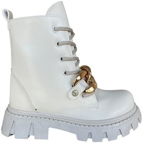 Resim Zincir Aksesuarlı Kız Çocuk Bot Postal Krem-krem Krem 