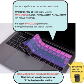 Resim Macbook Pro Klavye Koruyucu UK(EU) İngilizce Baskı A1706 1989 2159 A1707 1990 Uyumlu Ombre 