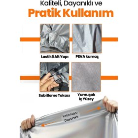 Resim Dokaca Gri Piaggio Beverly 400 Uyumlu Motosiklet Brandası, Koruyucu Örtü, Motor Branda 