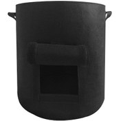 Resim Konesam Kalın Keçe Patates Yetiştirme Torbası - 7 Galon Orta Boy Siyah Bitki Dikim Çantası 