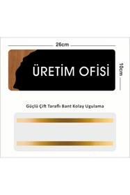 Resim zafrakreklam Ofis -Kapı İsimliği, Yönlendirme levhası 26X10Cm - ÜRETİM OFİSİ 