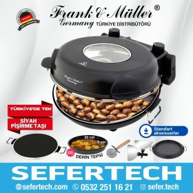 Resim Frank & Müller Germany | Taş Fırın | Pizza, Lahmacun ve Grill Makinesi | Siyah 
