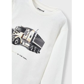 Resim Mayoral Erkek Çocuk Uzun Kol Tshirt Ekru Baskılı - 10 Yaş 