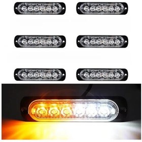 Resim Userfriendly11 Kamyonlar Ve Off-road Araçlar İçin 6lı Kehribar Beyaz Led Bar Şerit Aydınlatma Seti 