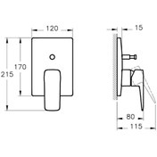 Resim Artema Root Square A4275234 Ankastre Banyo Bataryası, Sıva Üstü, Fırçalı Nikel 