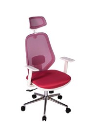 Resim Ofisbazaar Dali Beyaz Fileli Yönetici Koltuğu Ergonomik Başlıklı Ofis Koltuğu Pembe Pembe 