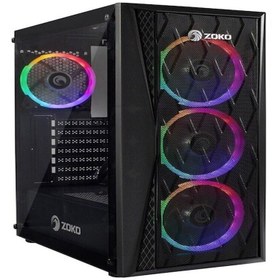 Resim Zoko Melody 4x12 CM 700W Temper Cam Mesh Panel Oyuncu Bilgisayar Kasası 