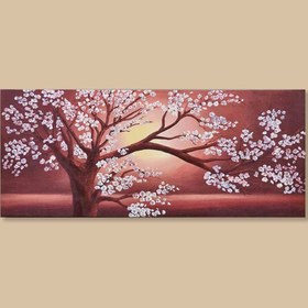 Resim Q-Art Dekoratif Sunset Kanvas Tablo - 50x120 cm 