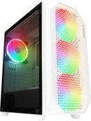 Resim Ronanna RAMPAGE ZUKO 600W 80+ Mesh Panel 4x RAINBOW 14CM FANLI GAMING ATX KASA BEYAZ 