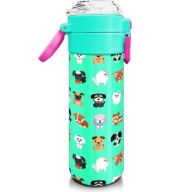 Resim Coral High Kids Su Yeşili Neon Pembe Köpek Desenli Pipetli Ve Direkt İçim Çelik Termos 500 Ml 31913 Yeşil - Beyaz 