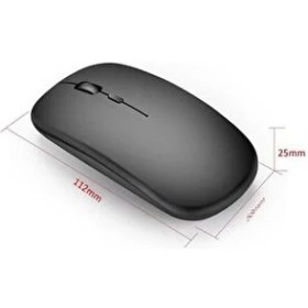 Resim Macbook Şarj Edilebilir Sessiz Bilgisayar ve Tablet Dizüstü Bilgisayar Kablosuz Bluetooth Mouse Fare 