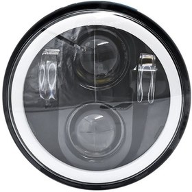 Resim Harley Sportster Iron 883 İçin Beyaz Halo Drl'li 5.75 Led Far 