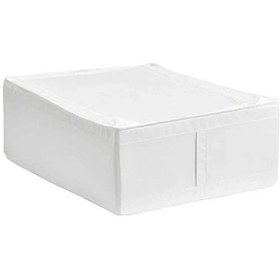 Resim 43 X 53 X 19 Cm Fermuarlı Beyaz Saklama Çantası, Yatak Altı Ve Dolap İçin 