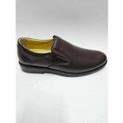 Resim Tagy Hakiki Deri Bağcıksız Kahverengi Oxford Model Kauçuk Taban Erkek Ayakkabı C-74279K 